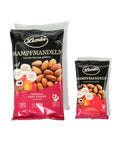 Lemke Mampfmandeln in 500g und 50g Beuteln, geröstete Mandeln als Snack