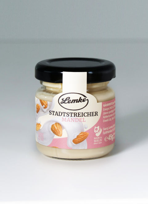 Lemke mini Stadtstreicher Mandel spread jar on a white background