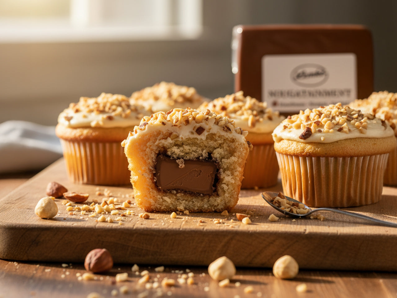 Filled nougat cupcakes